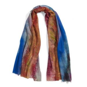 Multi color oblong scarf.
